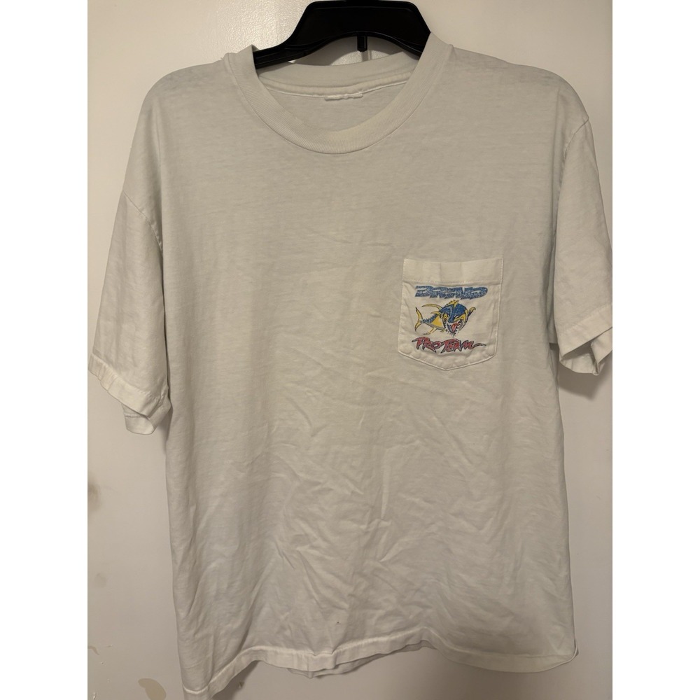 Vintage Distressed 1991 Braid Products Fishing T-shirt Size L